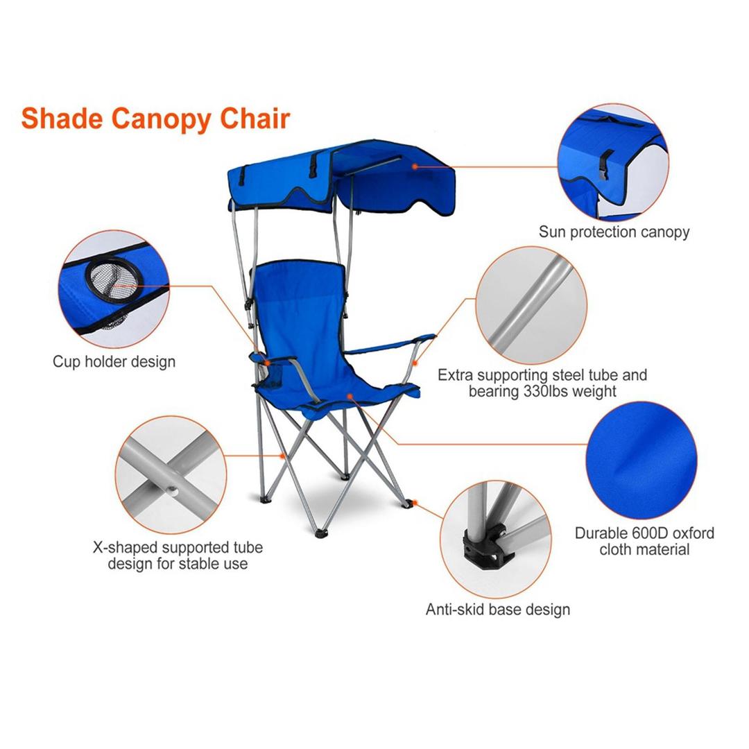 Portable Camping Recliner for Beach and Outdoor Activities, Foldable Outdoor Lounge Chair with Cup H - Mova