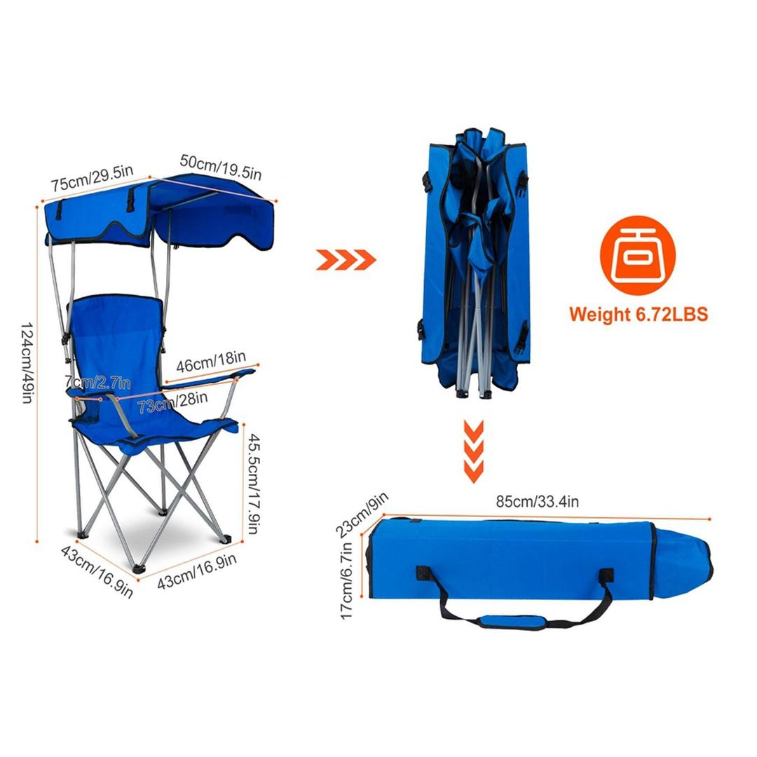 Portable Camping Recliner for Beach and Outdoor Activities, Foldable Outdoor Lounge Chair with Cup H - Mova